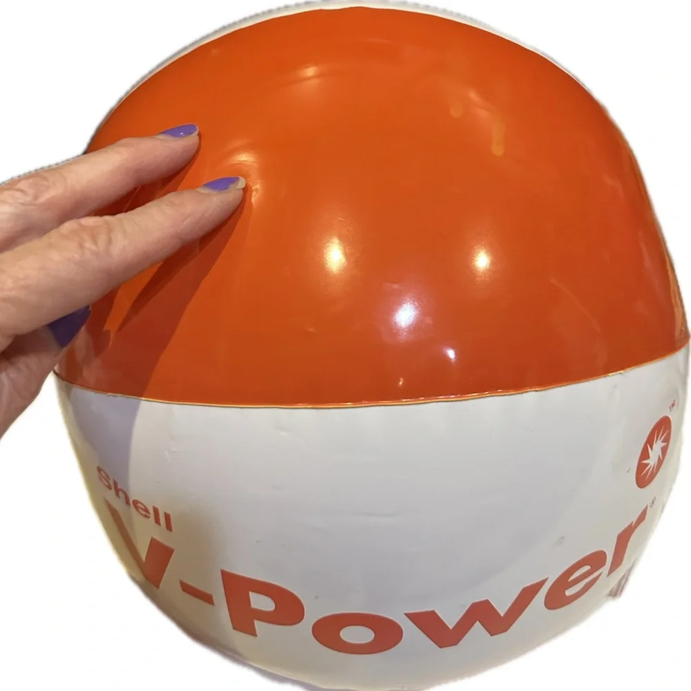 VTG RARE SHELL VPOWER INFLATABLE BEACH BALL EMPLOYEE PERK GIFT COLLECTIBLE PROMO